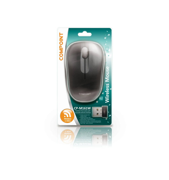 Compoint CP-M161W Wireless Mouse - 2.4GHz, 3 Buttons, 1600 DPI