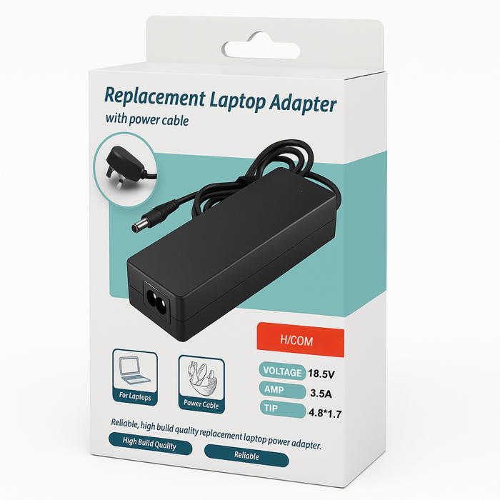 HP/Compaq Compatible Laptop Charger - 65W 18.5V 3.5A 4.8x1.7mm