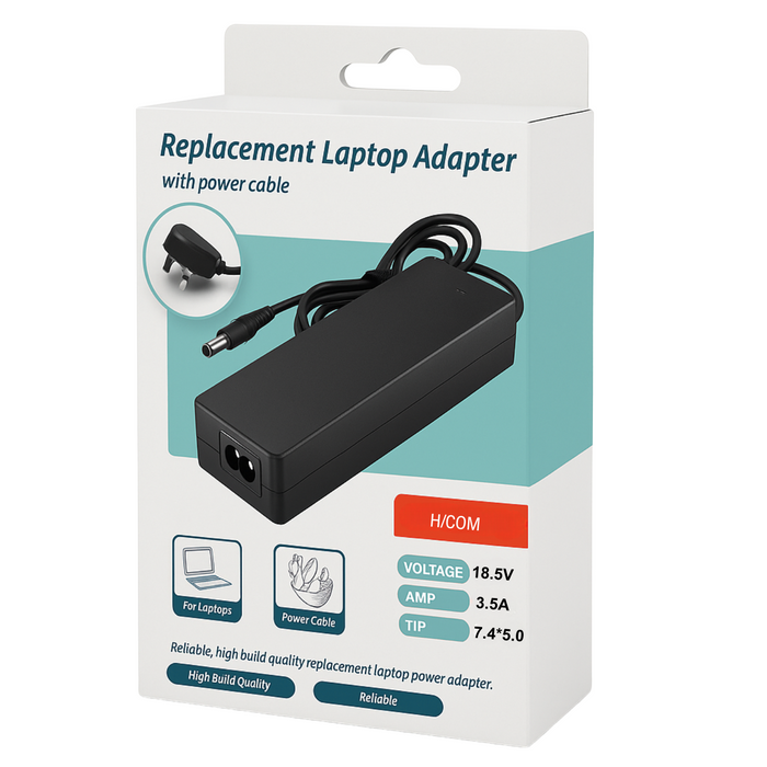 HP/Compaq Compatible Laptop Charger - 65W 18.5V 3.5A 7.4x5.0mm