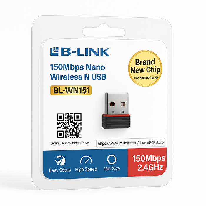 LB-LINK 150Mbps Nano USB Wi-Fi Adapter - Wireless N 2.4GHz