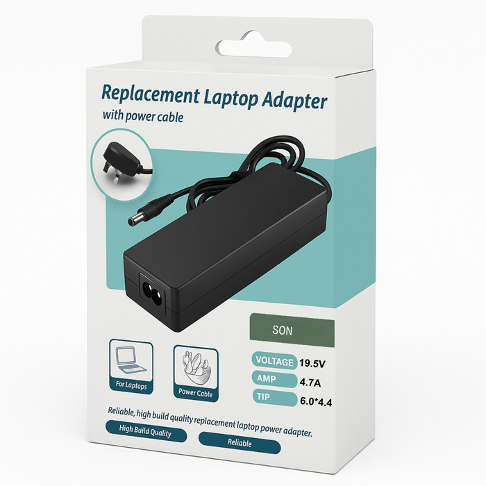 Sony Replacement Laptop Charger - 90W 19.5V 4.7A 6.0x4.4mm Tip