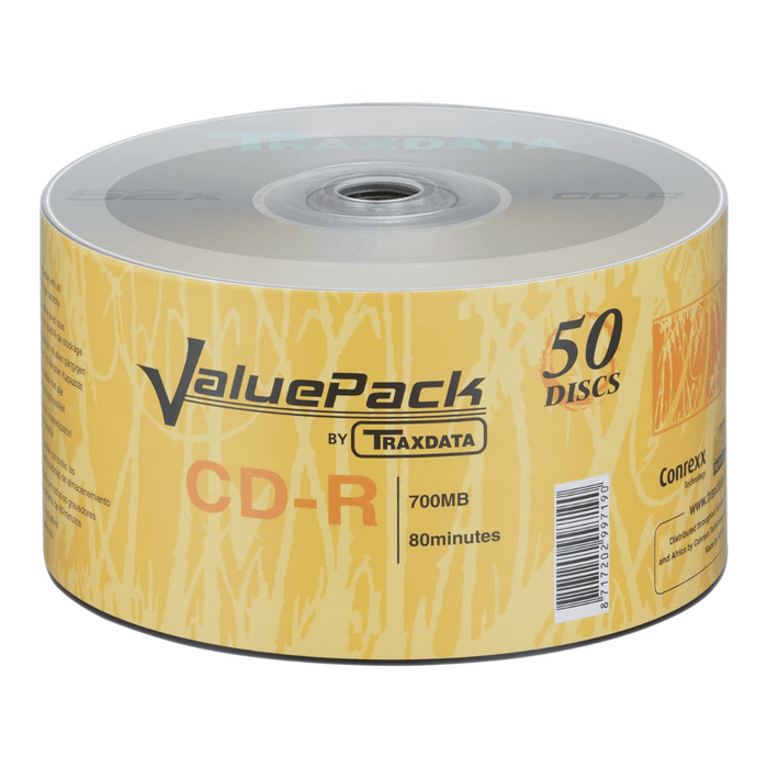 Traxdata ValuePack CD€‘R 52x 700MB - 80Min, 50 Pack