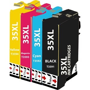 Compatible Epson 35XL T3596 Multipack High Capacity Ink Cartridges - Pack of 4 - 1 Set - King of Flash UK