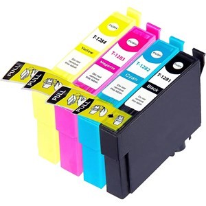 Compatible Epson T1285 Ink Cartridges Cyan Magenta Yellow Black - Pack of 4 - 1 Set - King of Flash UK