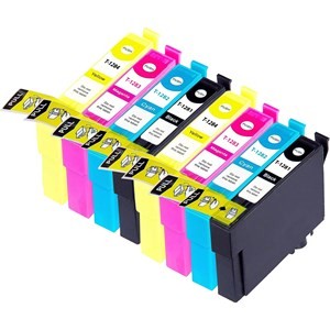 Compatible Epson T1285 Ink Cartridges 2xCyan 2xMagenta 2xYellow 2xBlack - Pack of 8 - 2 Sets - King of Flash UK