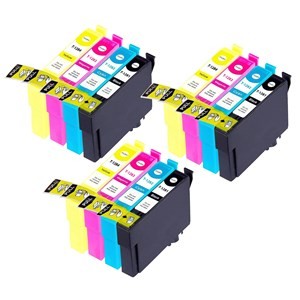 Compatible Epson T1285 Ink Cartridges 3xCyan 3xMagenta 3xYellow 3xBlack - Pack of 12 - 3 Sets - King of Flash UK