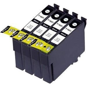 Compatible Epson T1631 Black Ink Cartridge - Pack of 4 - King of Flash UK