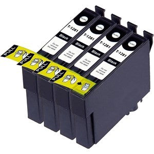 Compatible Epson T1281 Black Ink Cartridge - Pack of 4 - King of Flash UK