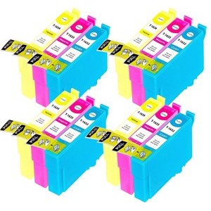 Compatible Epson 16XL Ink Cartridges 4xCyan 4xMagenta 4xYellow - Pack of 12 - King of Flash UK