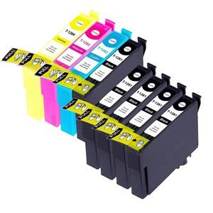 Compatible Epson T1285 Ink Cartridges 5xBlack 1xCyan 1xMagenta 1xYellow - Pack of 8 - King of Flash UK