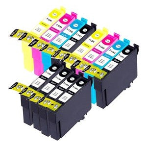 Compatible Epson T1295 Ink Cartridges 4xBlack 2xCyan 2xMagenta 2xYellow - Pack of 10 - King of Flash UK