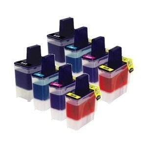 Compatible Brother LC41 - Black / Cyan / Magenta / Yellow - Pack of 8 - 2 Sets - King of Flash UK