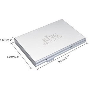 4 x SD / SDHC / SDXC & 6 x Micro SD / MicroSDHC / Micro SDXC Slim Aluminium Memory Card Holder Case - King of Flash UK