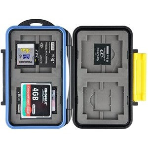 4 CF (Compact Flash) - 4 SD / SDHC (Secure Digital) - 4 XD  - 4 MS Pro DUO Hard Shell Water Resistant Memory Card Case - King of Flash UK