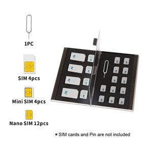 Waterproof Anti-shock Silver Metal Memory and SIM Card Holder Case Holds 20 SIM Cards - King of Flash UK