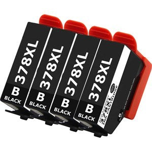 Compatible Epson 378XL Black Ink Cartridge Pack of 4 - King of Flash UK