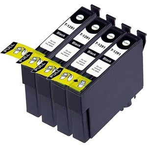 Compatible Epson T1291 Black Ink Cartridge - Pack of 4 - King of Flash UK
