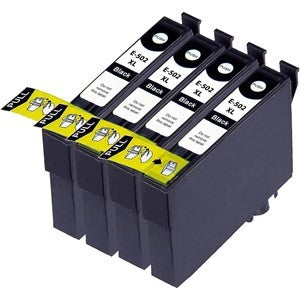 Compatible Epson 502XL Black Ink Cartridge Pack of 4 - King of Flash UK