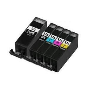 Compatible Canon PGI-525/CLI-526 - Black / Cyan / Magenta / Yellow / Black Large - Pack of 10 - 2 Sets - King of Flash UK