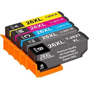 Epson Compatible 26XL High Capacity Ink Cartridges - Pack of 5 - 1 Set Multipack - King of Flash UK