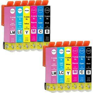Compatible Epson 24XL High Capacity Ink Cartridges - Pack of 12 - 2 Sets - King of Flash UK