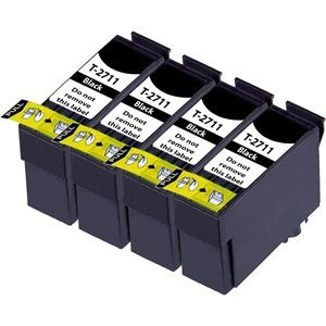 Compatible Epson 27XL Black T2711XL Multipack High Capacity Ink Cartridges Pack of 4 - King of Flash UK