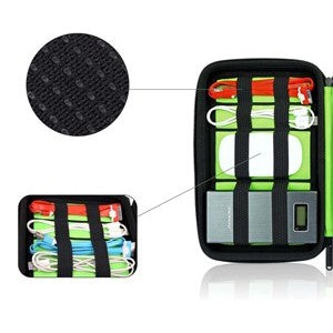 Universal Hard Cover Electronics Accessory Storage Case - Ideal for USB Flash Drives, Portable Hard Drive, Memory Card, Cables, Card Reader, Power Bank, Credit Card - King of Flash UK