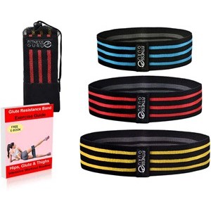 Hip Circle Resistance Premium Glute Booty Exercise Squat Gym Band Non-Slip Elastic Loop Leg Resistance Bands for Strength Training, Suitable for Men and Women - Red, Blue, Yellow - King of Fl