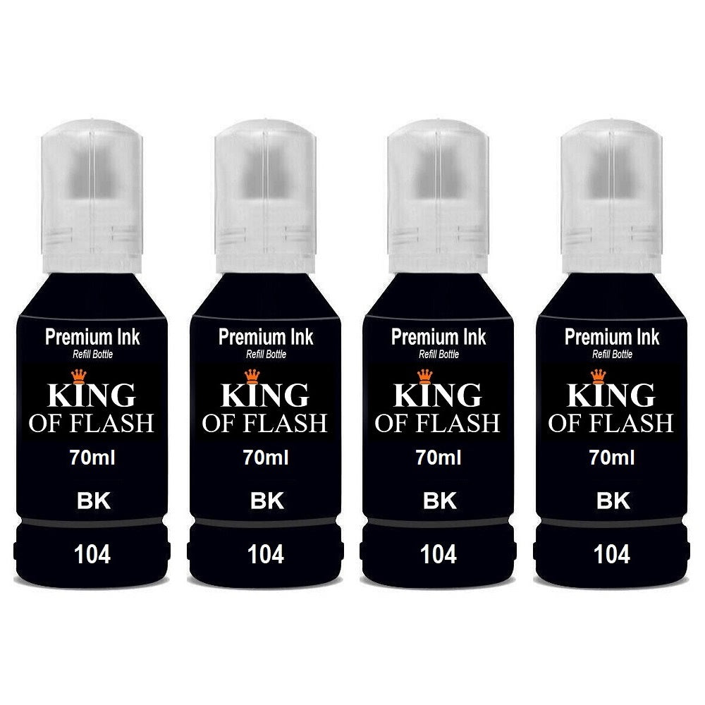 Compatible Epson EcoTank 104 Black Ink Cartridge Pack of 4 — King of ...
