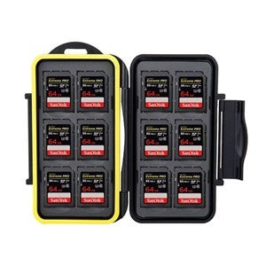 Waterproof and Finest Quality Shock Proof Memory Card Case with Sturdy and Firm Slots - (12 x SD) Black - King of Flash UK