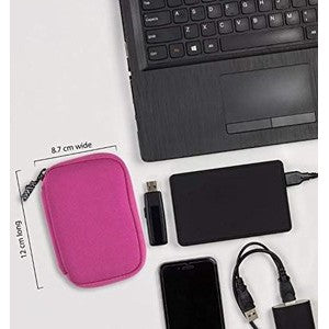 USB Flash Drive Case With Premium Quality Padded Protection For Up To 6 Flash/Key Drives - Hot Pink - King of Flash UK