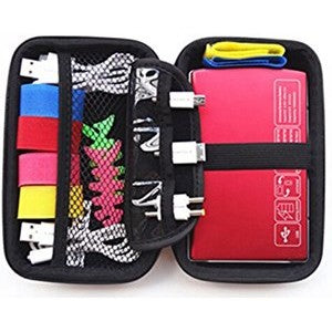 Universal Small Black Travel Organiser For Portable Hard Drives, Cables, USB Flash Drives, Memory Readers - King of Flash UK