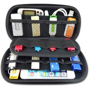 USB Memory Stick, Memory Card, Hard Drive, Smartphone, Charging Cable, Powerbank Universal Case Holder - Black - King of Flash UK