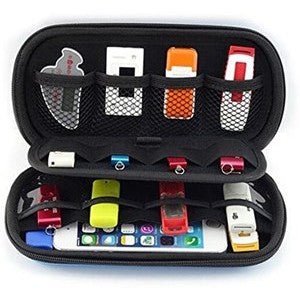 Medium Portable EVA Travel Organiser For USB Flash Sticks, Memory Cards, Cables - Blue - King of Flash UK