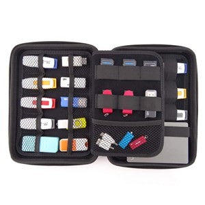 Portable Travel Cable Organizer Bag - Electronic Accessories Case For USB Drives, Cables, Chargers