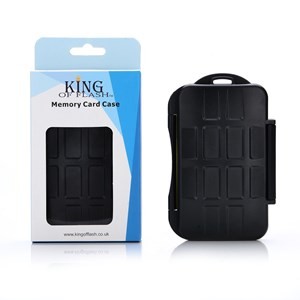 Memory Card Storage Carrying Case Holder for 8 x Micro SD / Micro SDHC / Micro SDXC & 4 x SD / SDHC / SDXC - King of Flash UK