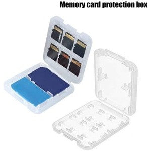 2 Packs of 6 Micro SD/Micro SDHC/Micro SDXC Holder & 1 x Full Size SD, 1 x Memory Stick Pro Duo Plastic Memory Card Case Transparent Storage Holder - King of Flash UK