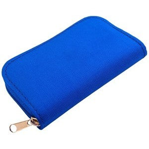 8 Pages and 22 Slots Memory Card Carrying Case Holder Pouch for SD SDHC MMC CF Micro SD Storage Protector - Blue - King of Flash UK