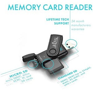 USB 3.0 Memory Card Reader/Writer for SD, SDHC, SDXC, MMC, RS-MMC, UHS-I, Micro SD, Micro SDHC, Micro SDXC, TF, and Mini SD Cards - King of Flash UK